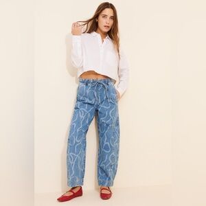 Anthropologie Blue Patterned Women Jeans